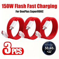 3PCS 150W Dual USB-C Super Fast Charging Cable For OnePlus 9 10 Pro 11 12 13 15 Nord CE 2T 3 4 5 6 N300 Type C Quick Charge Line