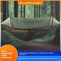 New Arrival Outdoor Double Hammock with Anti-flip Design, Automatic Speed Open Swing, Mosquito Net, Sunshade Canopy