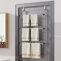 1 Pc Towel Rack Behind Bathroom Door Three-Layer Storage Rack Non-Perforated Hook Towel Hanger