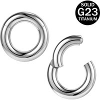 ZS 1PC G23 Titanium Hoop Earring for Women Silver Plated Circle Earring Large Gauge Seputm Nose Ring 2/4/6/8/10/12G Punk Earring