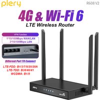 Plery WiFi6 4G LTE WiFi Router Support 4G SIM Card WiFi Modem 300Mbps Antenna Booster Signal WiFi Router for Home Office