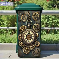 1pc 2D Flat Steampunk Pocket Watch Sticker - PVC, Self - Adhesive, Waterproof & Removable, Great for Wall Decor, Steampunk Art