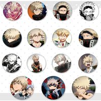Cute B-Bakugo Katsuki-S Anime Badges Tinplate Soft Button Pin Brooch Metal Badge Custom Jewelry Accessories Hat Bag Lapel