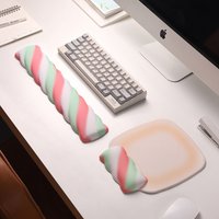 Wrist Rest Keyboard Cute Mouse Pad Set with Wrist Rest Ergonomic Wrist Pad Memory Foam Non-Slip Base Cute Gradient Wrist Rest