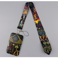 LX1646 Retro Mushroom Pattern Lanyard Keychain ID Credit Card Badge Holder Women Mobile Phone Charm Neck Straps Key Holder