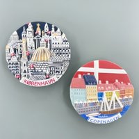 Copenhagen Denmark 3D Fridge Magnets Souvenir Handicraft Resin Refrigerator Magnets Sticker Collection Gift Home Decoration