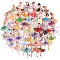 50PCS Beautiful Ballet Graffiti Decorative Stickers Luggage Notebook Phone Case Speaker Waterproof Stickers