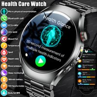 2026 New Accurate Body Health analysis Smart Watch Men ECG Blood lipids Uric acid Blood Pressure Body Fat Voice Call Smartwatch