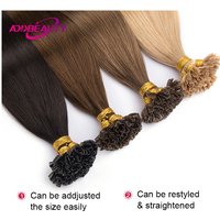 Addbeauty Human Fusion Hair Extensions U Tip Keratin Capsule 100% Remy Human Hair Nail Tip Machine Made Hair Extension Natural
