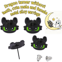 New Cartoon Toothless Ear Nails from Dragon Taming Master, Cute Metal Alloy Earrings for Men and Women