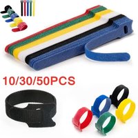 10/30/50pcs Multi-functional Detachable Cable Ties USB Cable Organizer Reusable Cable Ties Nylon T-type Cable Tie Winder Bandage