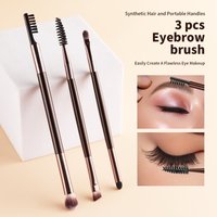 3Pcs Double Ended Eyebrow Brush Set Spoolie Angled Eyeshadow Blending Brush For Brow Liner Eye Makeup Tools