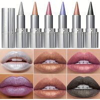 Metallic Lipstick Longlasting Glitter Lip Glaze Waterproof Moisturize Red Luminous liptint Shimmer Shiny Lipgloss Makeup
