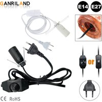 GANRILAND Lamp Cord EU Plug E14 E27 Socket 1.8M Decorative Black White Lamp Holder With Switch Dimmer Electric Power Wire Cable