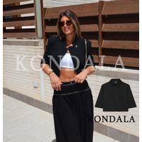 KONDALA Women Elegant Short Sleeve Blazer Summer High Street Trendy Commute Blazer 2026 Fashion Office Lady Leisure Short Blazer