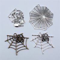 2pcs Big Spider Web Pendant Charms For Halloween Jewelry Making Halloween Decoration Handmade Craft Accessories