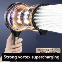 New High Pressure 15CM Shower Head Black 3 Modes Water Saving Spray Nozzle Massage Rainfall Shower Bathroom Accessories