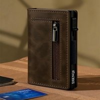 Pop Up Business Card Holder Magnetic Men's Wallet Rfid Slim Thin Wallets Bank Credit Cardholder Metal Case Tarjetero Metalico