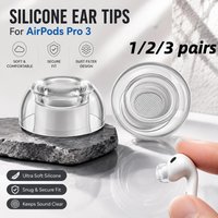 1/2/3Pairs Clear Liquid Silicone Ear Tips For AirPods Pro 3 Replacement Earbuds Cap With Dustproof Mesh Eartips