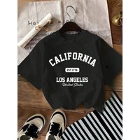 Summer Women California T-Shirt American Vintage O-Neck Tops Tees Fashion Los Angeles Clothing Female Casual Streetwear Y2K Top