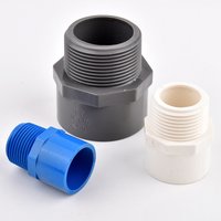 PVC Male Thread Straight Connector 1/2"~1.5" to 20~50mm Aquarium Fish Tank Feedwater Joint Garden Irrigation Water Pipe Fittings