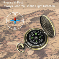 Pocket Watch Compass Retro Classic Style, Multifunctional Outdoor Gear for Hiking Camping Motoring Boating Backpacking