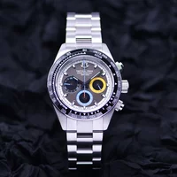 Tactical Frog Men Watch Stainless steel Chronograph watch Sapphire Crystal VS75 SOLAR Movement BGW-9 Luminous 20Bar Waterproof