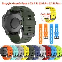 22mm 26mm Silicone Watch Band Straps For Garmin Fenix 8 6 6X 6S Pro 7 7S 7X Wristband Fenix 5 5X 5S Plus 3HR Smartwatch Bracelet