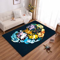 Multiple Styles Japanese Anime Pokemon Eevee Large Area Rug 3D Carpet for Home Living Room Kids Bedroom Sofa Doormat Floor Mats