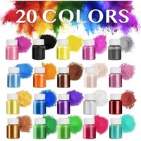 20 Colors, 20ml Pack, Epoxy Resin, Magnesium Powder, Metallic Luster Color Pigments, Epoxy Resin Art Set - Suitable for Soap Making, Candle Making, Dyeing, and Candle Jar Colorants