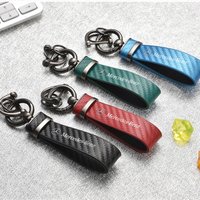 Carbon Fiber Leather Car Keychain Key Chain Pendant Keyring for Mercedes Benz W203 W204 W205 W176 W166 W212 213 CLS GLK Auto