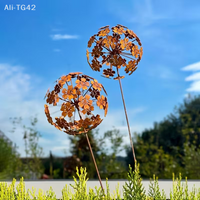 pogyrt Vintage Metal 3D Dandelion Garden Sculptures Dandelion Garden Stake Decoration Metal Outdoor Sculpture Outdoor Decor