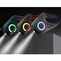 5M Automatic Retractable Dog Leash with Led Flashlight Durable Nylon Lead for Pet Dogs Adjustable Walking Running Rope
