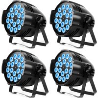 U'King 4PCS 200W 18 LED Par Light 4in1 18x8W RGBW Stage Light DMX 512 Control 4/8CH Flat Lighting Christmas DJ Party Disco Lamp