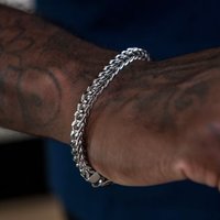 Hip Hop Silver Color Stainless Steel Men Bracelet Retro Metal Braid Thick Chain Bracelet Fashion Women Jewelry Accessories