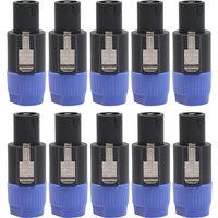 10pcs Speakon NL4FC 4Pin Locking Amp Speaker Connector 4Pole Long Tail Solder