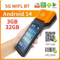 Handheld POS PDA Thermal Receipt Printer Android 14 Mobile POS Machine 5.5' 58mm 3GB RAM 32GB ROM Handgun Type Cash System
