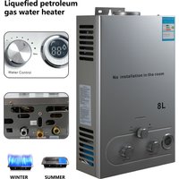 6L/8L Gazowy Podgrzewacz Wody LPG Ze Stali Nierdzewnej Bez Zbiornikowy Kocioł Gazowy Propanowy LPG Z Zestawem Prysznicowym Urządzenie Domowe Kempingowe