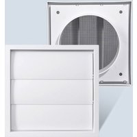 Vent Systems White Vent Cover Grille With Screen One-Directional Exhaust Vent Cover Plastic Louvered Dryer Duct Vent Cover