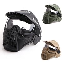 Tactical PC Lens Paintball Ear Protection Mask Outdoor Hunting Airsoft Full Face Protective Safety Goggle Mask