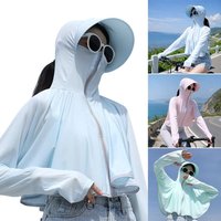 Long Sleeve Sun Protection Jacket Hoodie UPF 50+ UV Protection Ice Silk Sun Shirt Thin Quick Dry Sun Protection Clothing