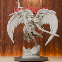 Angel of Truth and Justice | Celestial Angel Miniatures | 28mm-75mm | Resin 3D Printed DND Pathfinder Mini | Unpainted Grey
