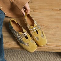 Genuine Leather Cowhide+Sheepskin Women Mary Janes Shoes, Casual Women Sneaker Fashion Women Shoes