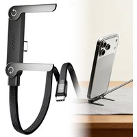 240W 2 in 1 Type C Charging Cable Foldable Phone Holder Built in Stand Fast Charging Data Cord for iPhone Samsung Xiaomi Android