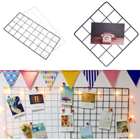 Modern Home Wall Decoration Iron Grid Nordic Art Photo Displaying Frame Party Metal Shelf Mesh Postcards DIY Racks