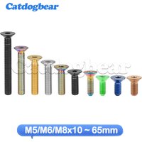 Catdogbear Titanium Bolt M5/M6/M8x10 ~ 65mm Flat Countersunk Head Hex Socket Screw for Bicycle Accessories