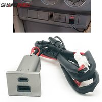 Silver Fit For Ford Focus 2 Mk2 2009-2011 QC3.0 Type C PD USB Dual Outlet Car Charger Socket 12V/24V