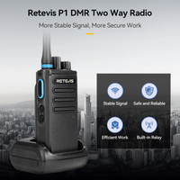 Retevis P1 walkie talkie DMR Long Range Radio Communication UHF with AES256 VOX 2500 mAh Two Way Radio for Group Team Talk