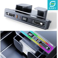 Eary USB Hub for Tesla Model 3 Y Highland Fast Charger Retractable Docking Station with RGB Lighting Fast Charging Data Cables