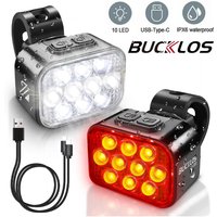 AliExpress BUCKLOS Bicycle Front Rear Light Set Bike USB Charge Bike Taillights 10LED Cycling Lamp Waterproof MTB Headlight
